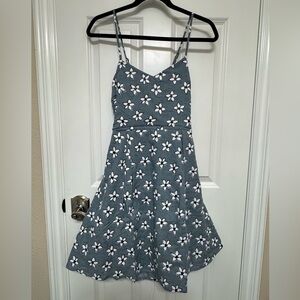 Hayden Los Angeles Floral Print A Line Mini Dress Cutout Back Tie Straps